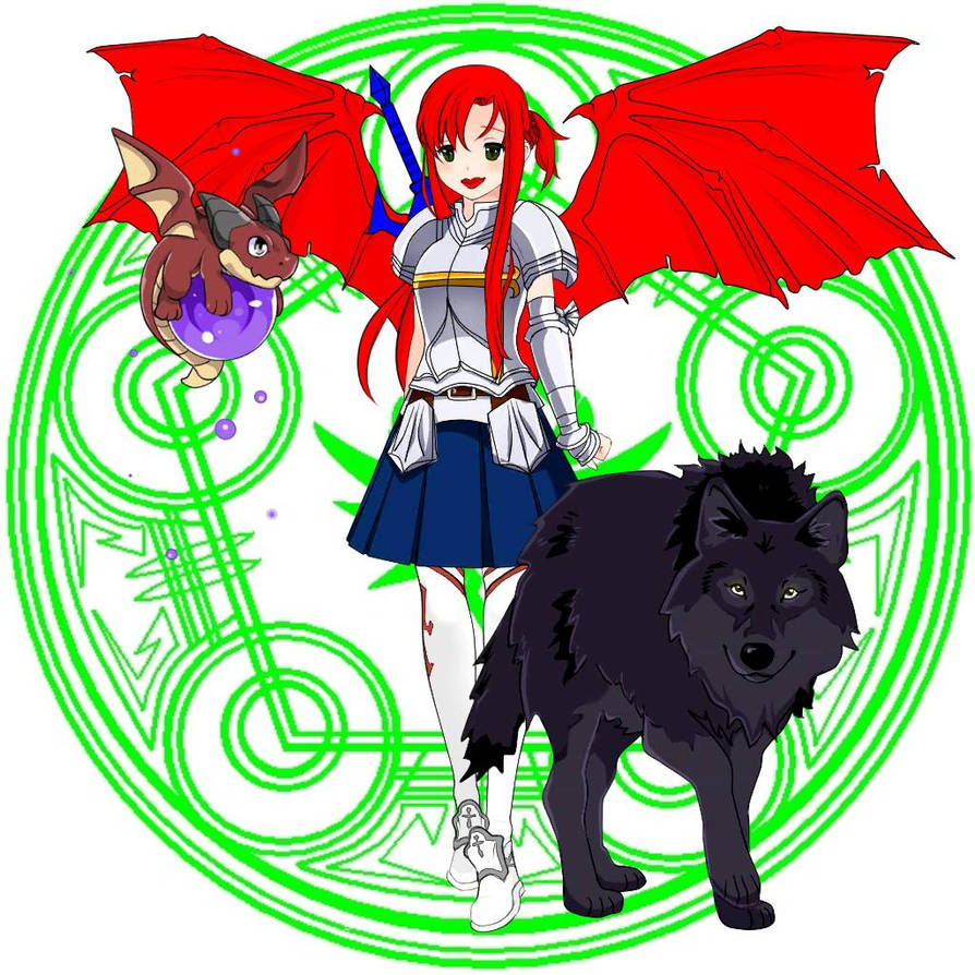 Erza Scarlet with pets from Issei Hyoudou by redzburatoremperor on ...