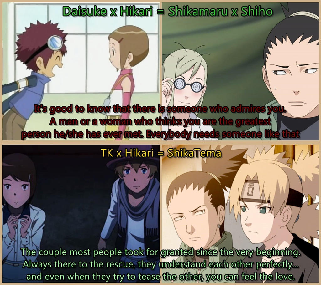 Digimon + Naruto rival pairings (SSh and ST)