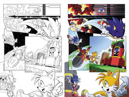 PRACTICE INKING AND COLORING: Sonic 4 Ep 2 Page 2