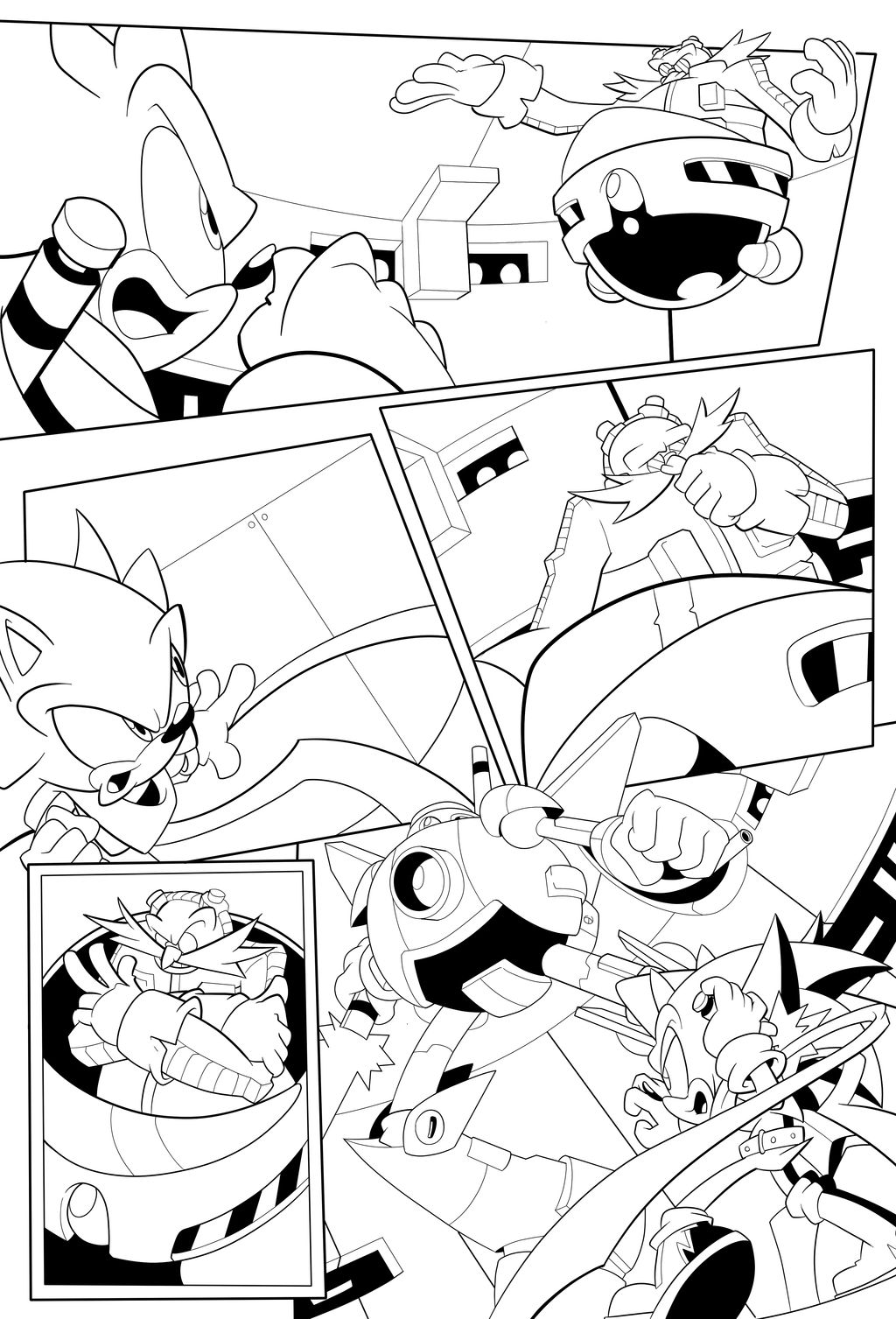 Commission: SparksterG Comic Page (Inks)