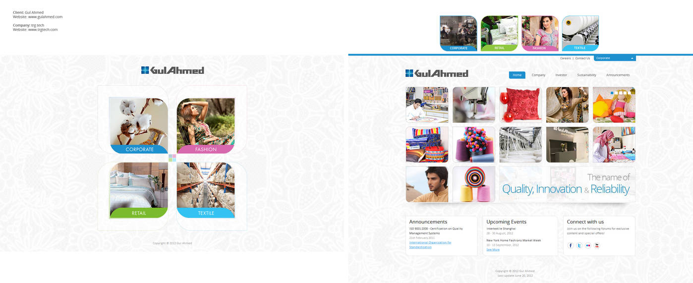 Gul Ahmed interface Design / development