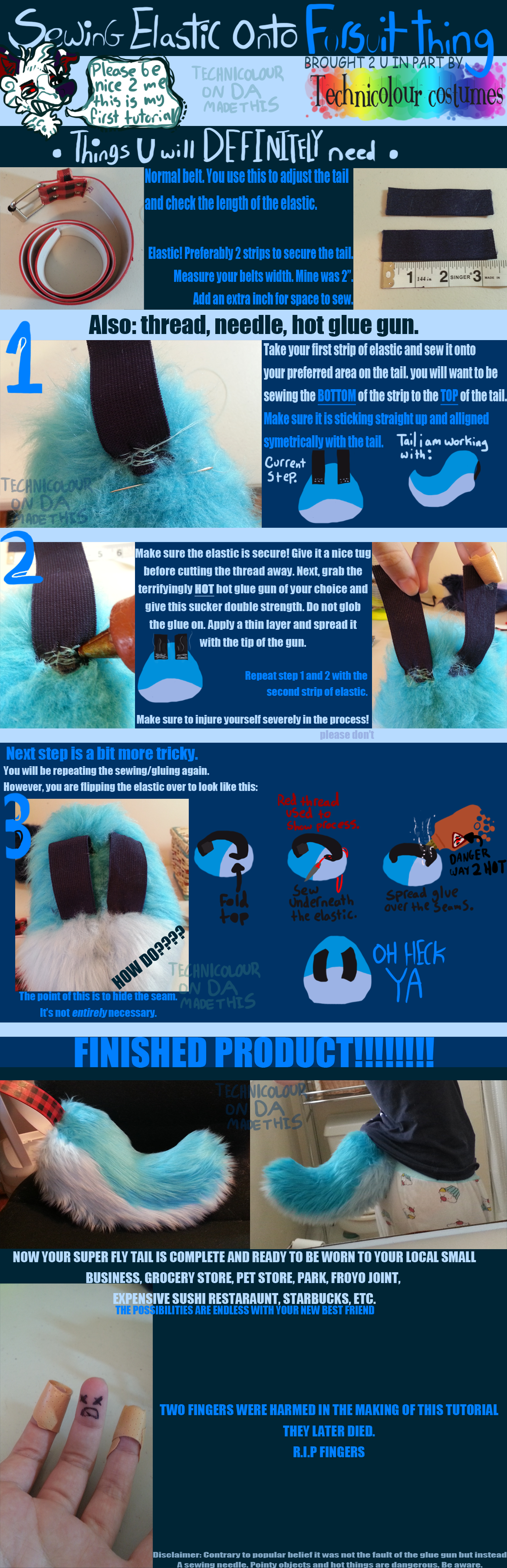 FURSUIT TUTORIAL: Sewing Elastic Onto Your Tail