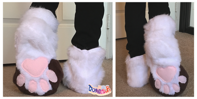 (SOLD) Brown and White Fursuit Sockpaws