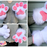 (SOLD) White and Pink Fursuit Handpaws