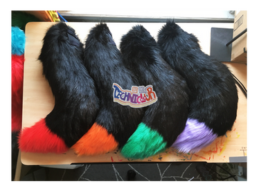 (FOR SALE) Black Fursuit Tails With Colored Tips