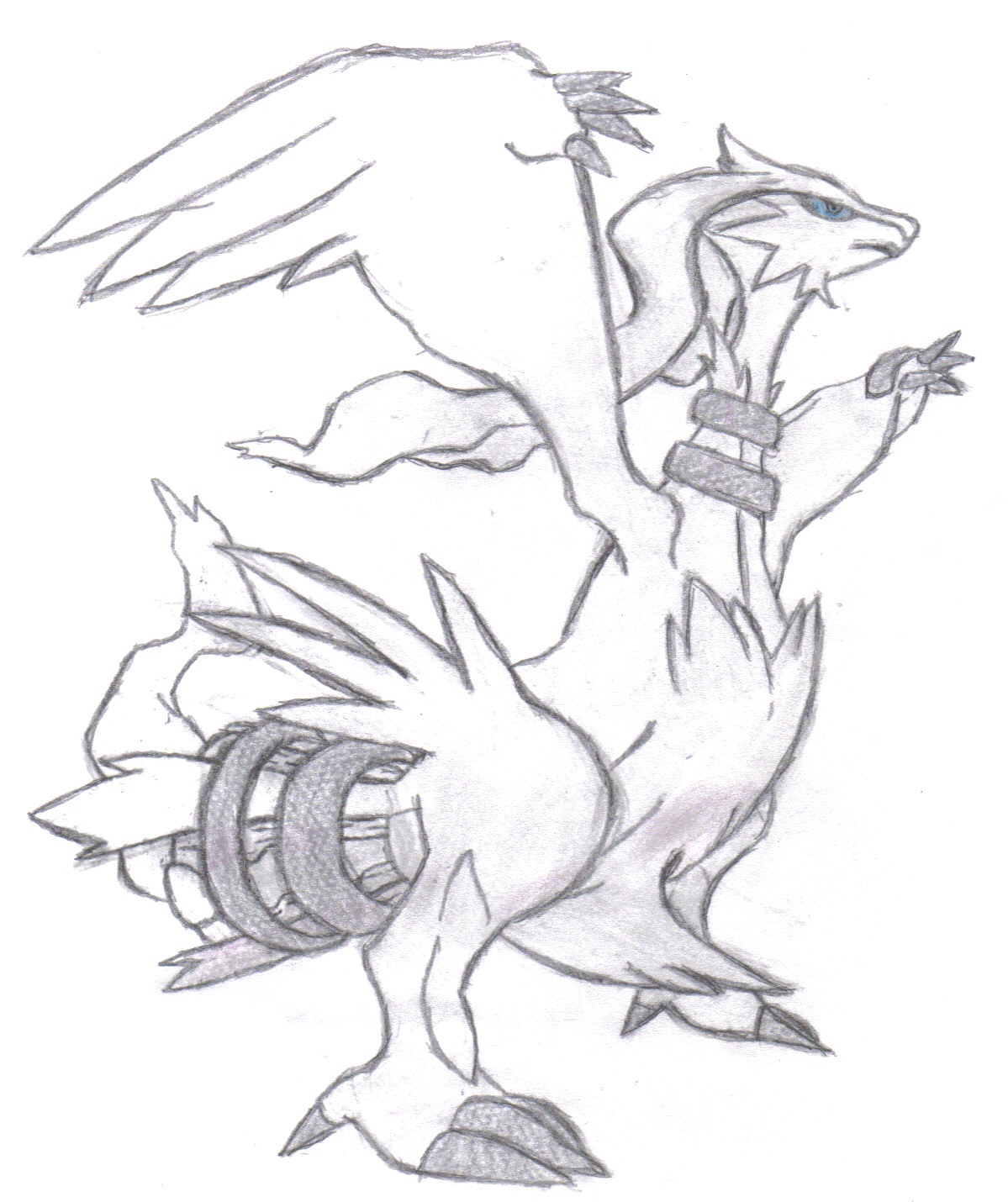hand-drawn reshiram by aaronio999 on DeviantArt