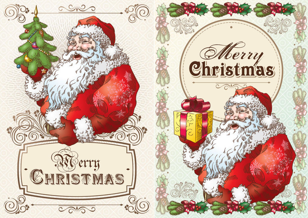 Christmas Postcard with Santa Claus by Inshader