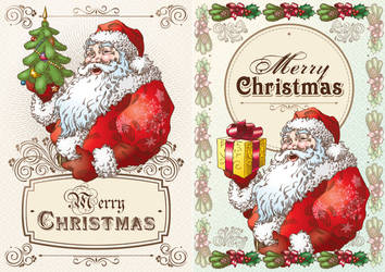 Christmas Postcard with Santa Claus