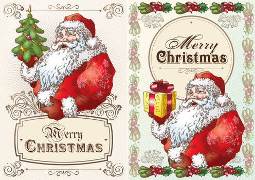 Christmas Postcard with Santa Claus