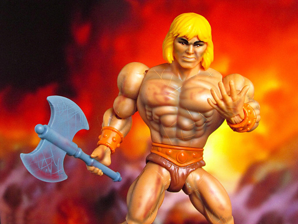 Come here dog! He-man will teach you a lesson