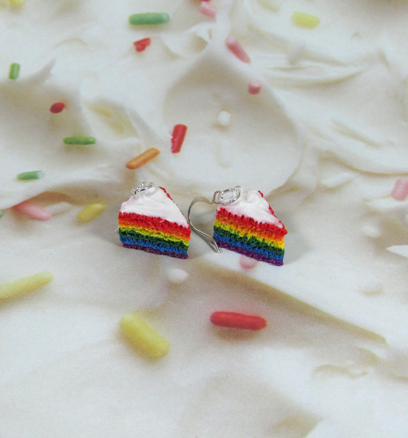 Rainbow Cake Earrings