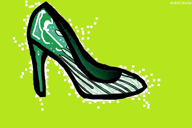 Green Stiletto in oil paint