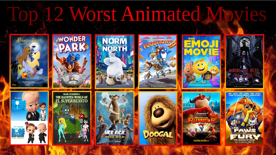 My Top 12 Worst Animated Movies by PPGFanantic2000 on DeviantArt