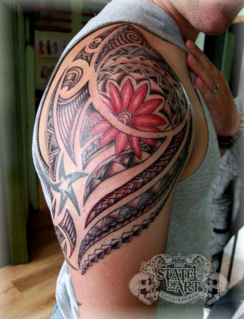 Maori with flower by state-of-art-tattoo on DeviantArt Maori with flower by state-of-art-tattoo on DeviantArt