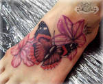 Butterfly and flowers by state-of-art-tattoo