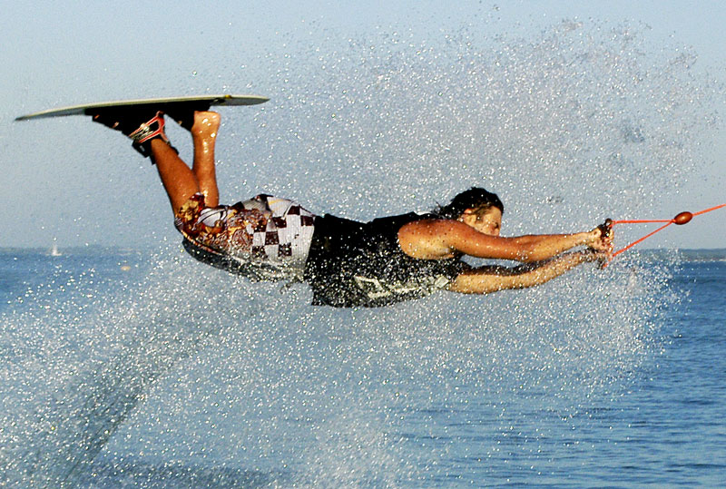 Flying over the water