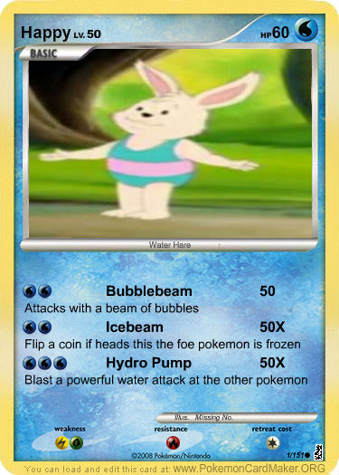 Happy Pokemon card