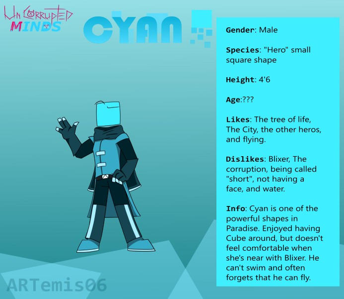 Cyan Colorblock Deviantart Character info CYAN by ARTemis06-diana on DeviantArt