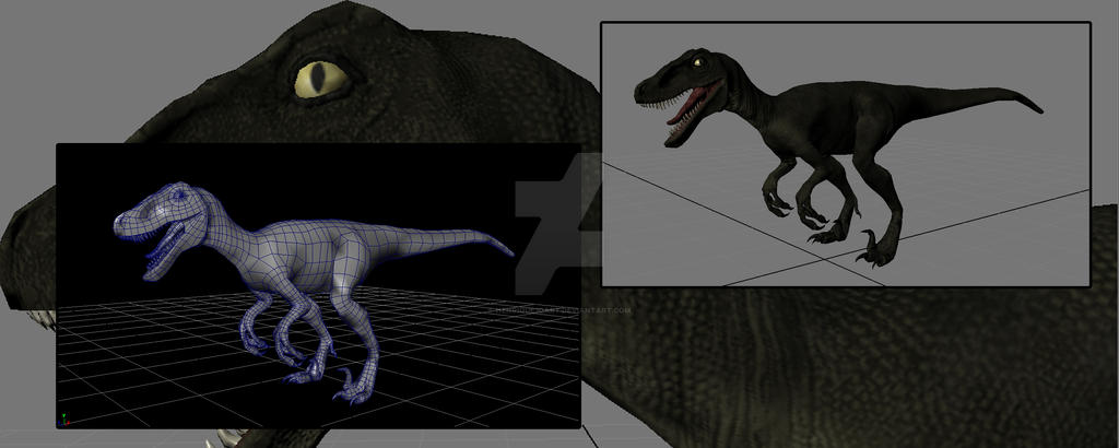 WIP Raptor Low poly mesh