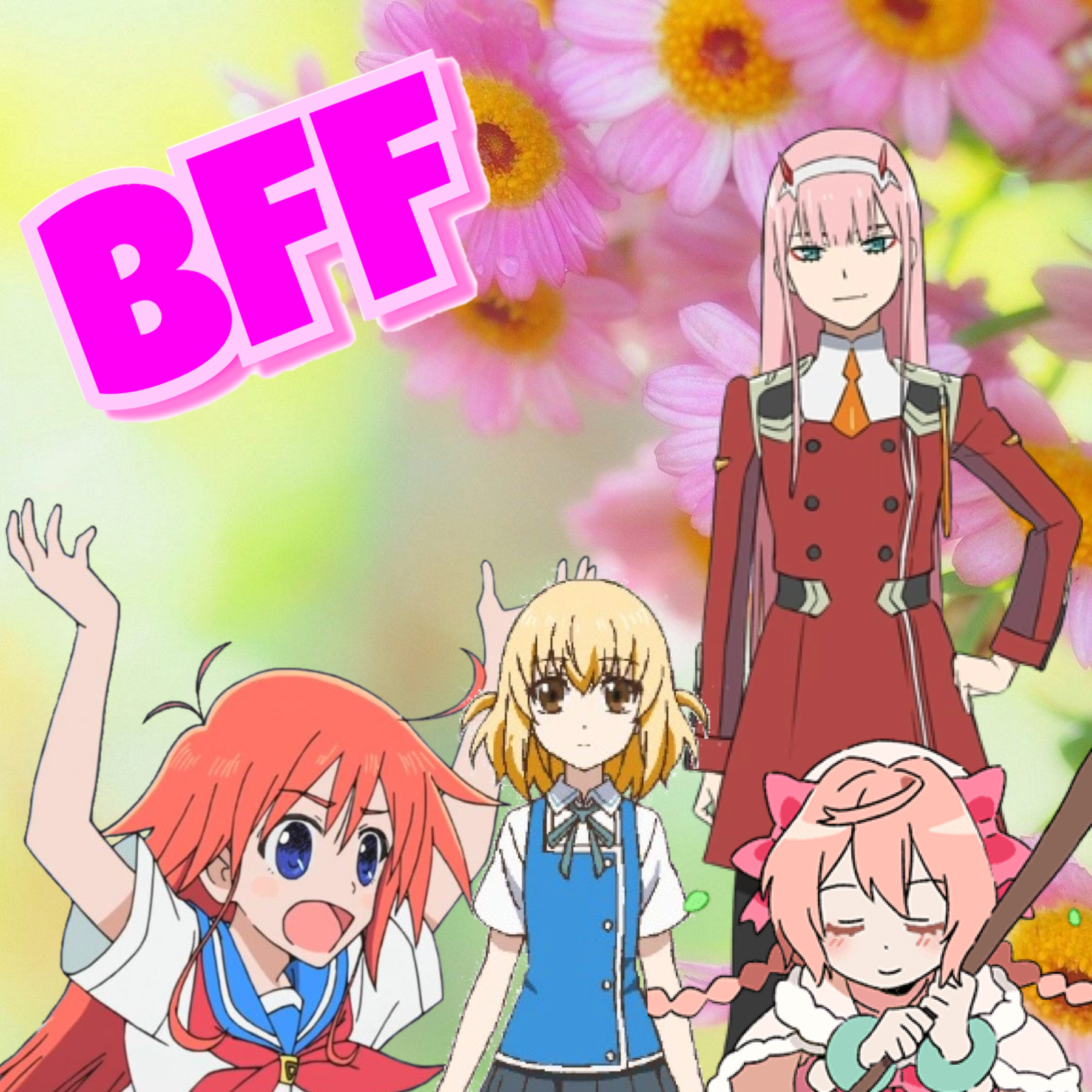 Four Anime Girls Crossover Friends - Collage by iadorecartoons on DeviantArt