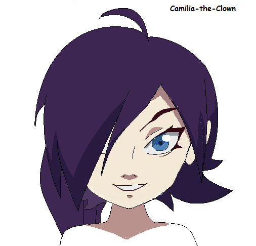 Purple Haired Anime Girl With Blue Eyes By Camilia The Clown On