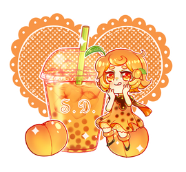 Peach Bubble Tea by ScarletDestiney