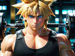 Cloud Strife working out by FlowersBlooming22