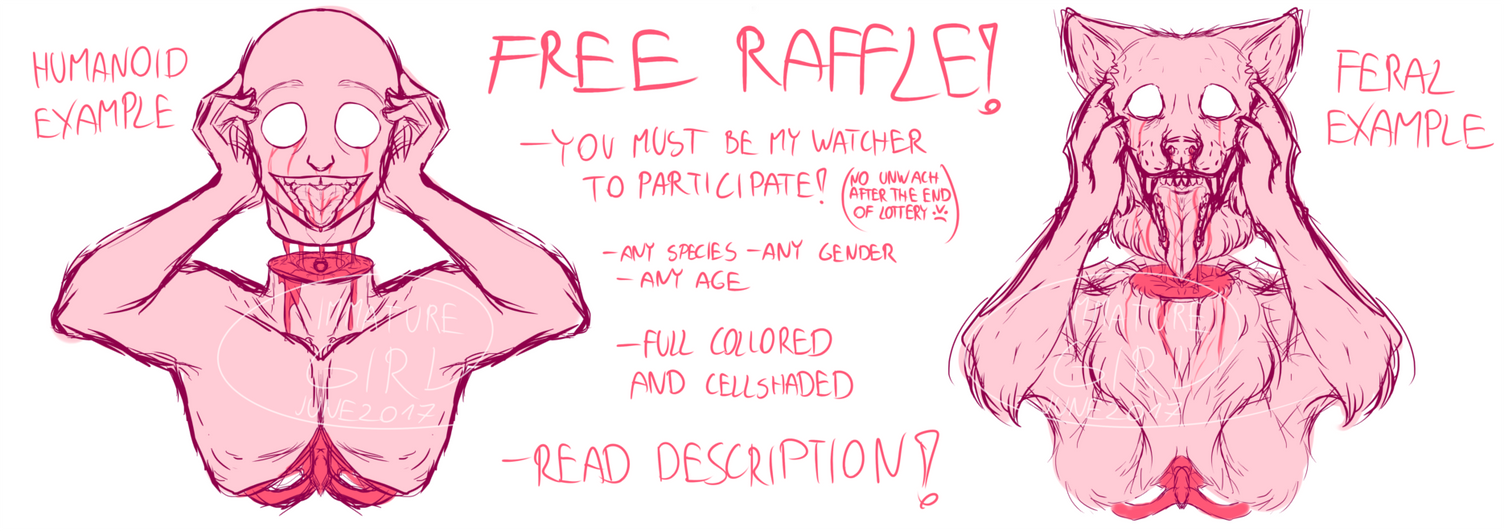 Our Heads - YCH PASTEL GORE FREE RAFFLE - CLOSED! by ImmatureGirl on Devian...
