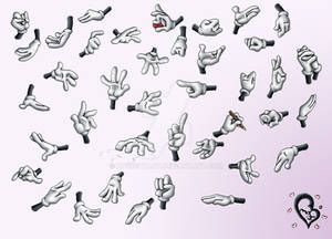 Cartoon hand poses