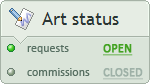 Requests, commissions - open closed