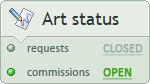 Requests, commissions - closed open