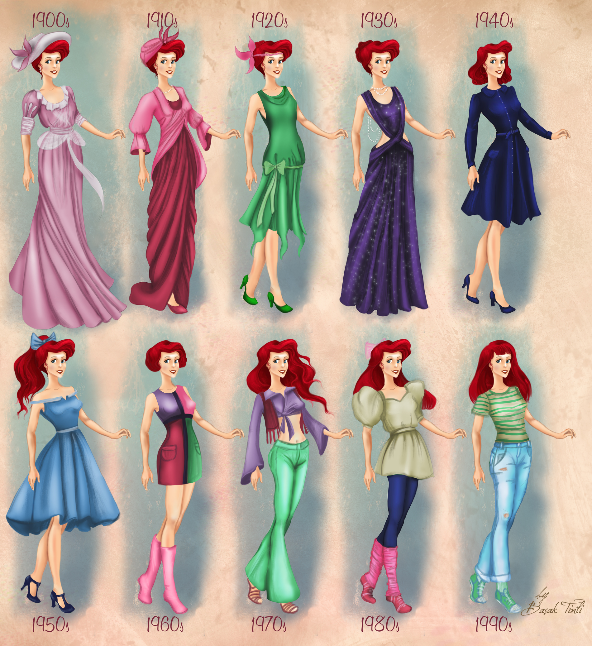 Ariel in 20th century fashion