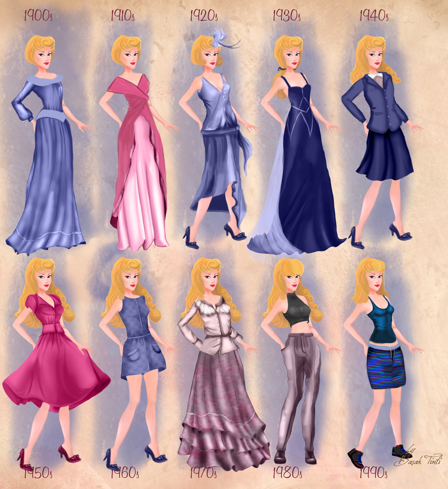 Aurora in 20th century fashion