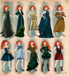 Merida in 20th century fashion by BasakTinli