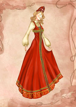 Russian Costume Fashion Illustration