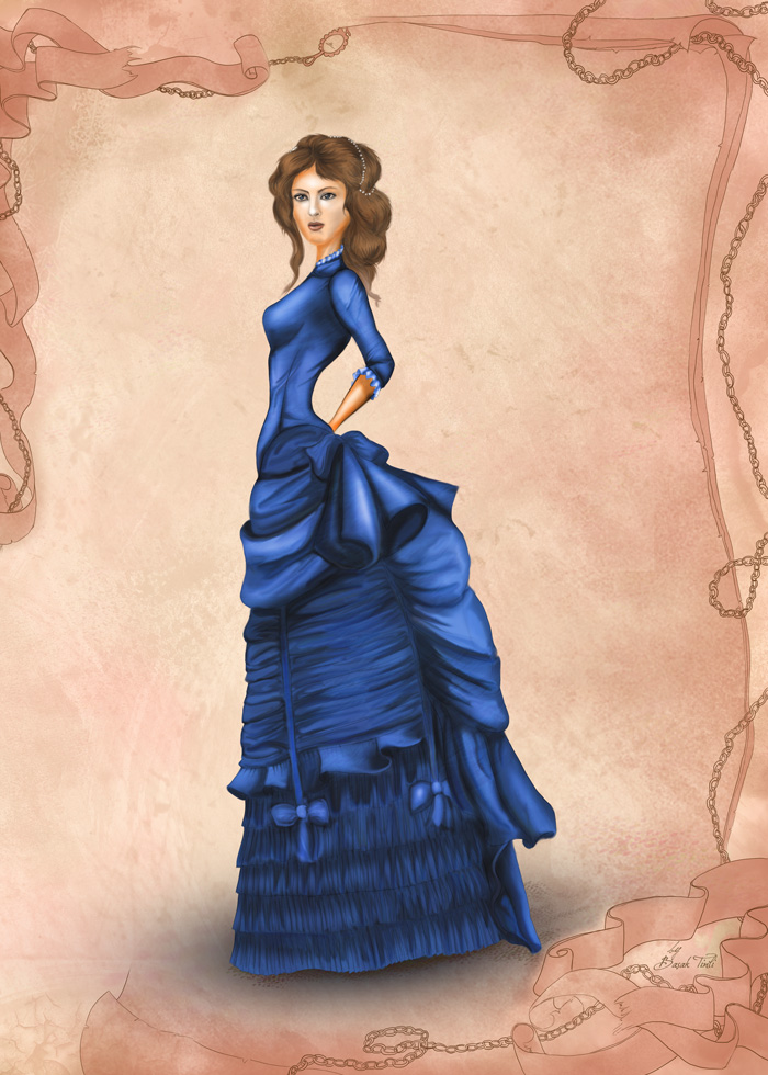 Victorian Era Costume Inspired Fashion Illustratio