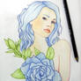 Fantasy Women and Flowers Coloring Book