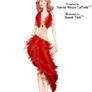 Ruby and Feathers Red Dress Fashion Illustration