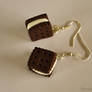 Small square cookie earrings