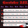 Goretober 2023 Calendar