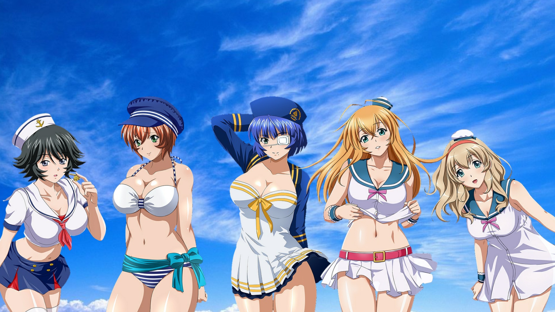 IkkiTousen Sailor Girls 1920x1080 By Infamous20666