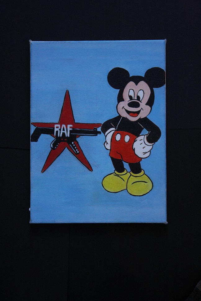 Mickey Mouse with Red Army Faction flag. 2011.