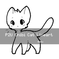 P2U Chibi Cat Lineart