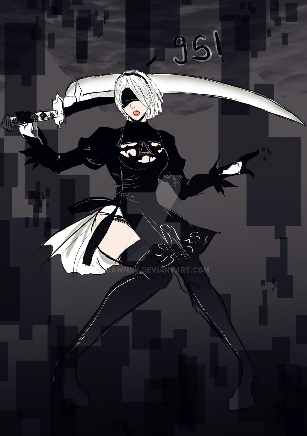 2B_NieR Automata Sketch by Dawnyy on DeviantArt