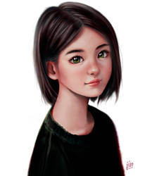 A girl short hair