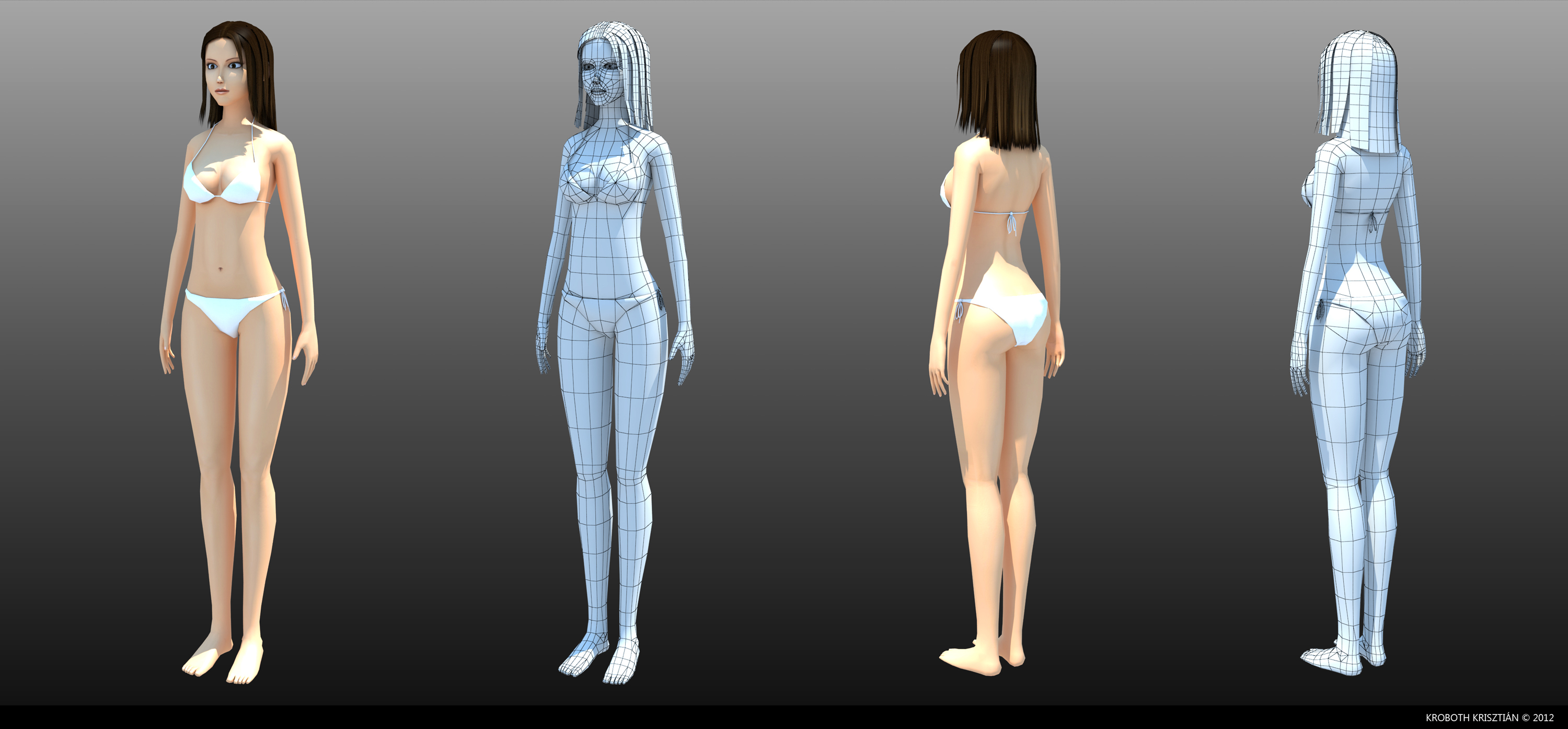 Low poly woman