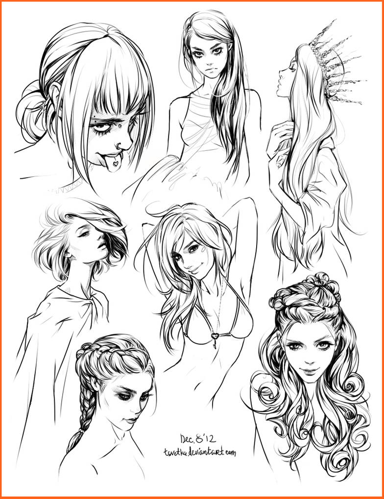 hair style sketches by Tsvetka on DeviantArt