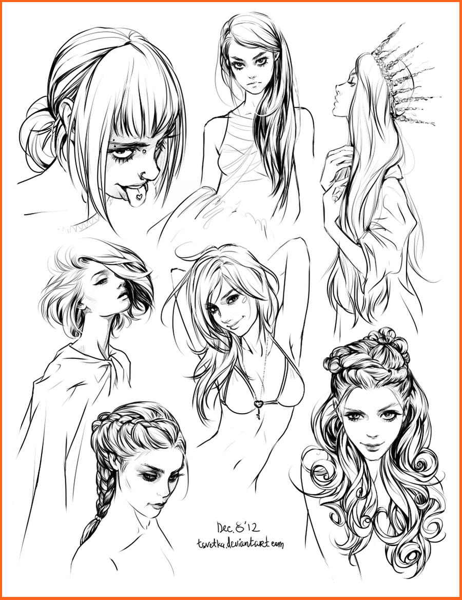 hair style sketches