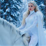 Enchanting White Queen on horseback