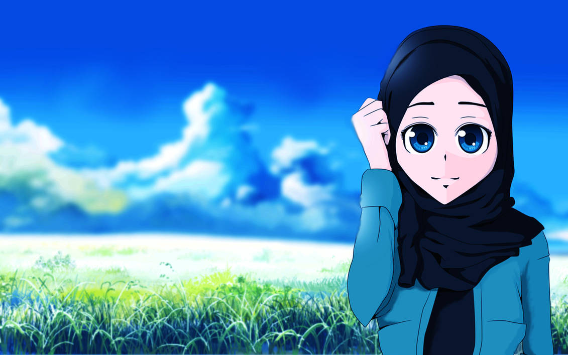 30+ Wallpaper Anime Hijab keren tahun 2019